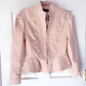 NEW Zara pink velvet pearl blazer SZ XS & S